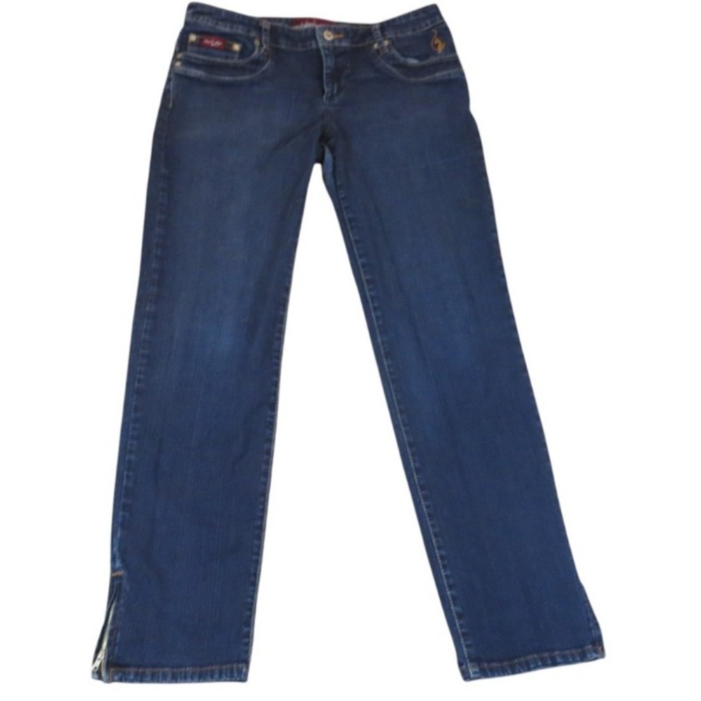 Y2K Baby Phat Jeans Women 11 Blue Denim Authentic Straight Fit Zip Streetwear